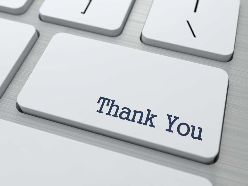 Thank You Button on Modern Computer Keyboard with Word Partners on It..jpeg